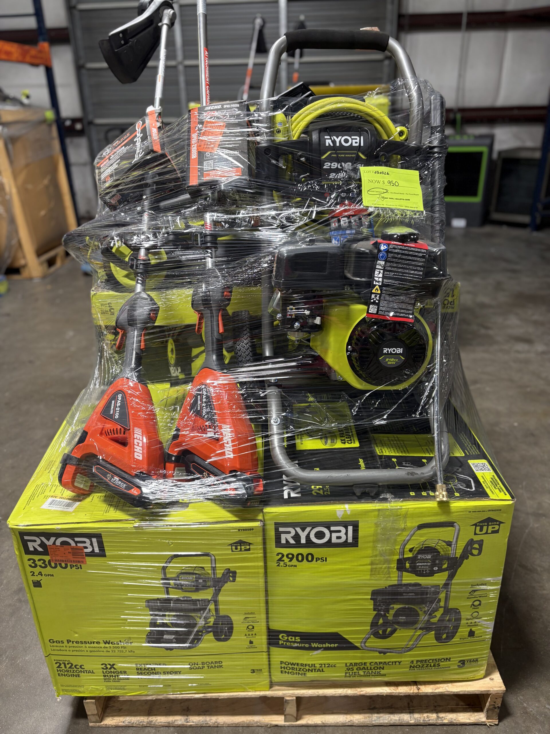 OUTDOOR POWER EQUIPMENT PALLET - LOT ID: 030326 - AS-IS Untested Customer Returns OUTDOOR POWER EQUIPMENT PALLET - LOT ID: 030326 - AS-IS Untested Customer Returns